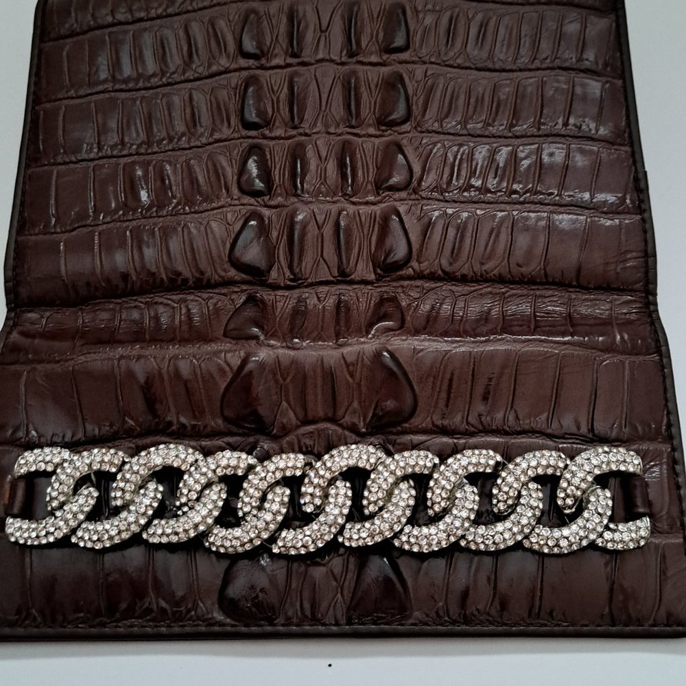 Raviani crocodile embossed leather wallet
